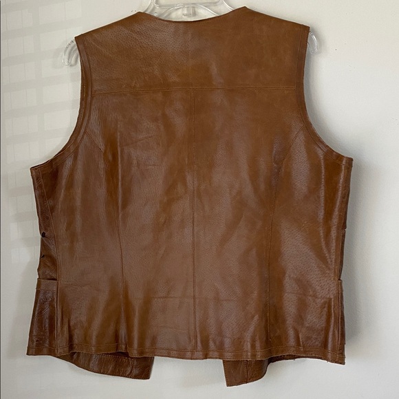 Coldwater creek brown leather vest - Picture 4 of 5